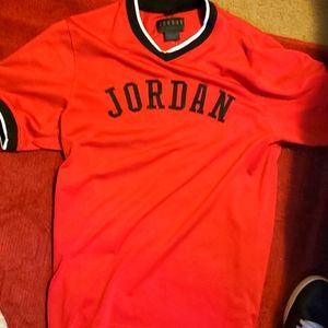 Red Jordan brand baseball jersey